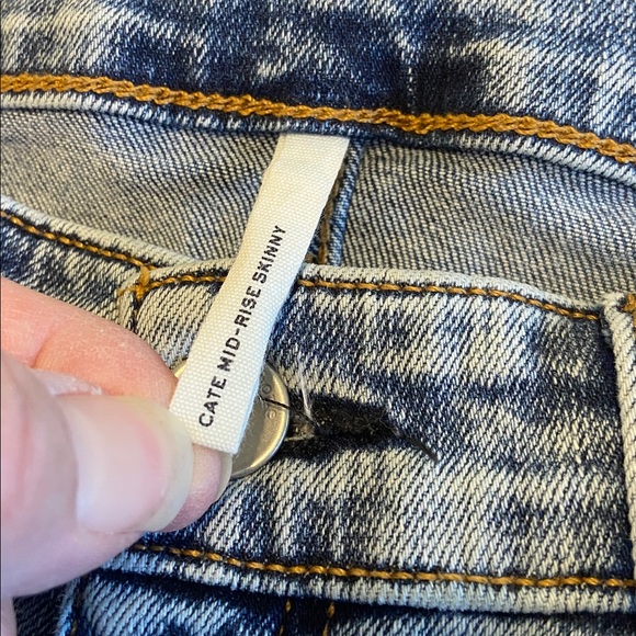 rag & bone Cate mid rise skinny fray hem Zip fly acid wash color Size 29 x 31” - Picture 5 of 14